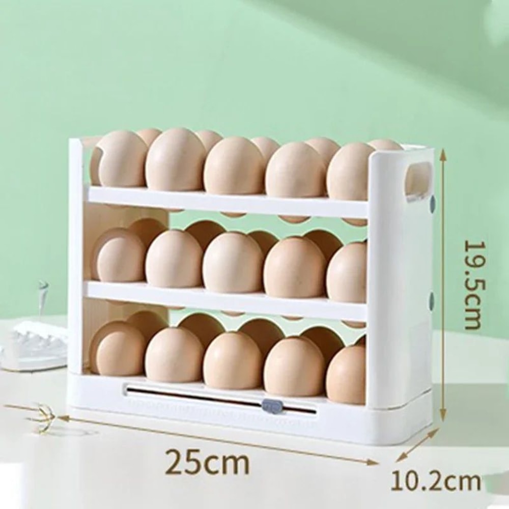 36Grid Flip Egg Holder For Refrigerator Detachable Egg Storage Organizer With Freshness Timer 5