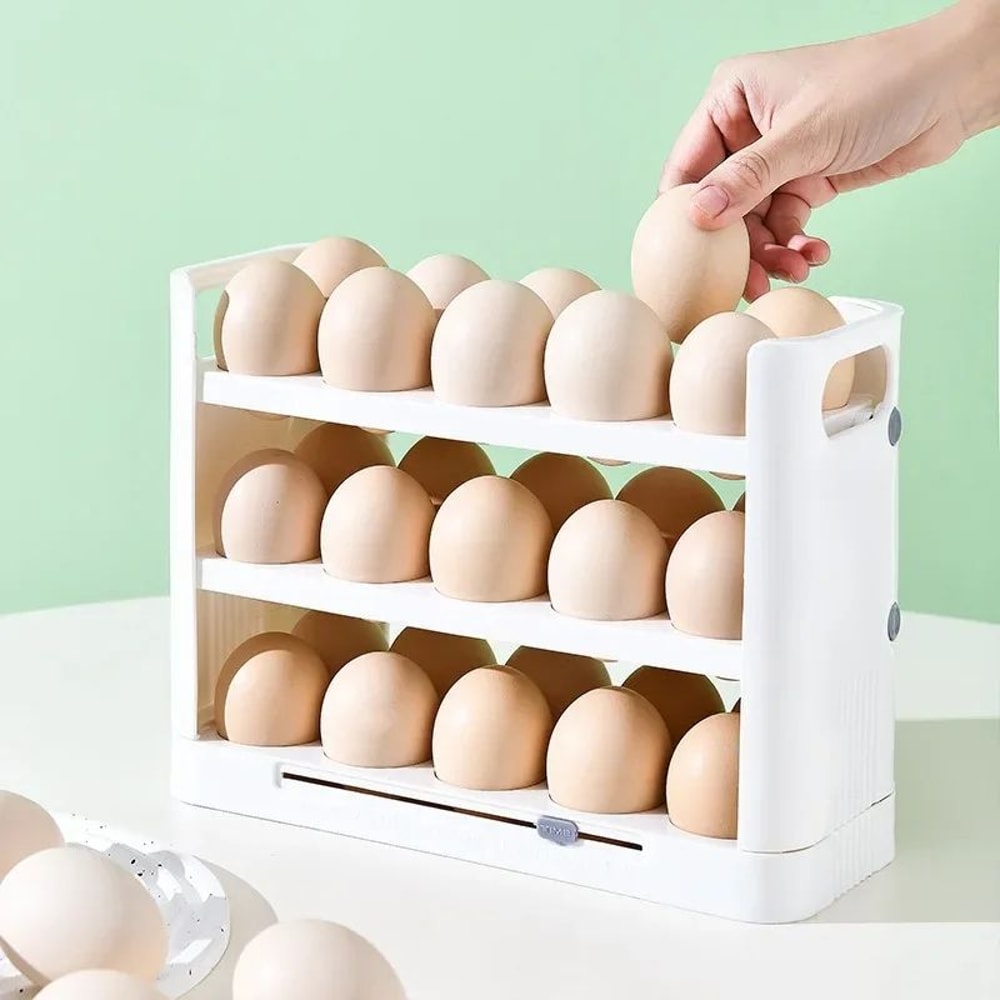 36Grid Flip Egg Holder For Refrigerator Detachable Egg Storage Organizer With Freshness Timer 7
