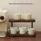 2Tier Bamboo Makeup Mug Organizer Shelf Wooden Countertop Storage Rack For Vanity Kitchen Coffee 2