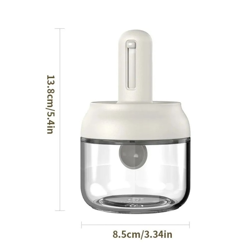 Glass Seasoning Jar With Telescopic Spoon Airtight Salt Spice Storage Container For Kitchen 3