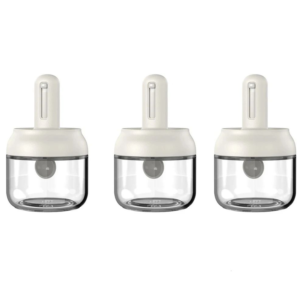 Glass Seasoning Jar With Telescopic Spoon Airtight Salt Spice Storage Container For Kitchen 7