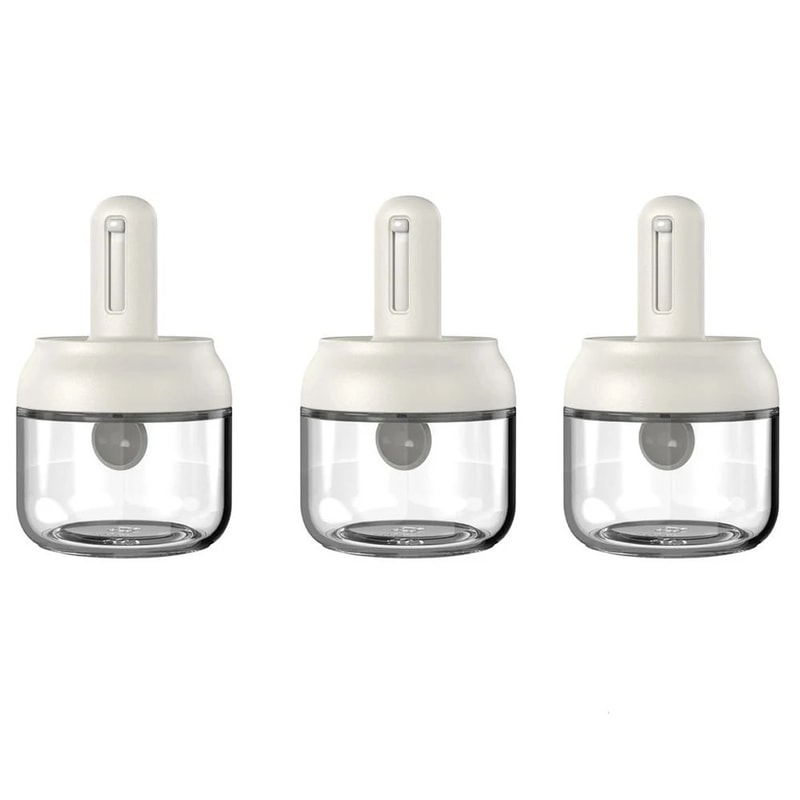 Glass Seasoning Jar With Telescopic Spoon Airtight Salt Spice Storage Container For Kitchen 7