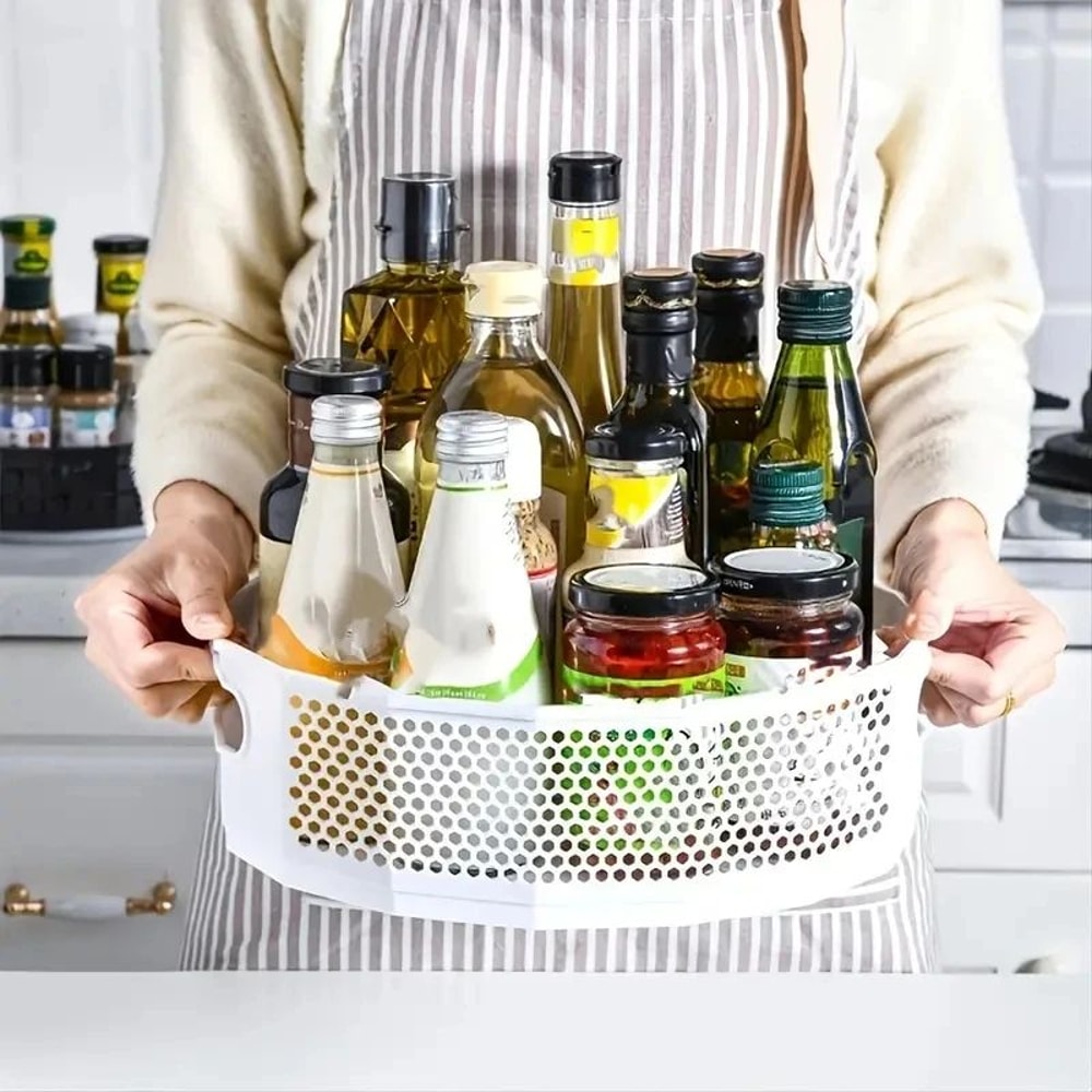 360 Rotating Storage Rack Organizer MultiPurpose Lazy Susan For Kitchen Bathroom Countertop 0