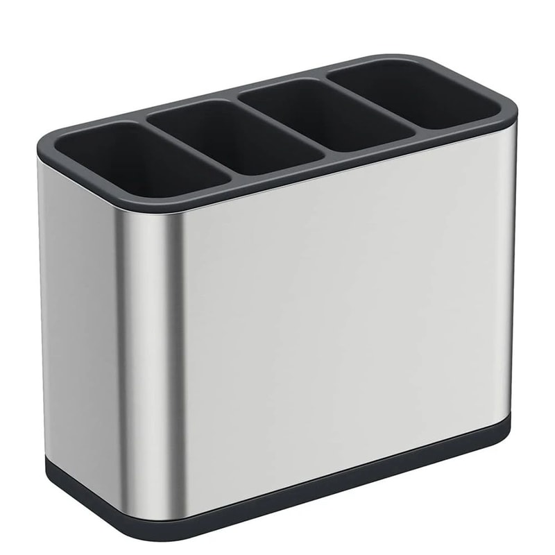 Stainless Steel Silverware Caddy Organizer 4Compartment Utensil Drying Rack For Kitchen 5