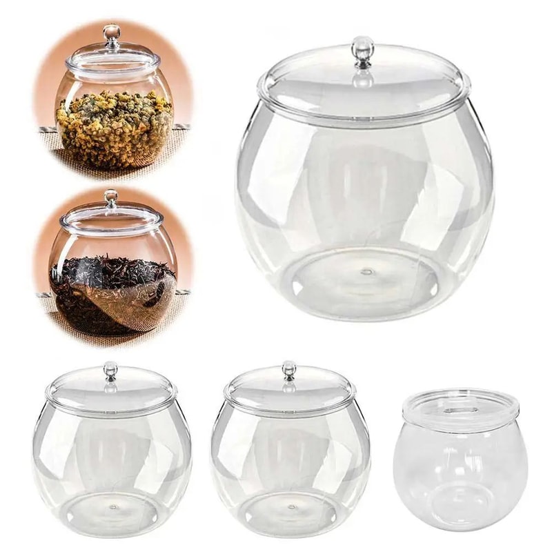 Airtight Food Storage Canister Set Clear Plastic Flour Grain Snack Containers With Lids 5