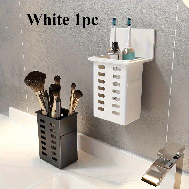 WallMounted Toothbrush Holder Stand Functional Bathroom Toothpaste Toothbrush Storage Rack 7