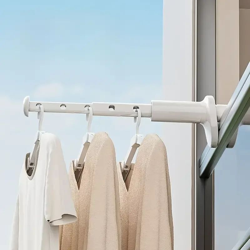 Portable Folding Clothes Hangers Extendable Travel Drying Rack SpaceSaving Organizer 0