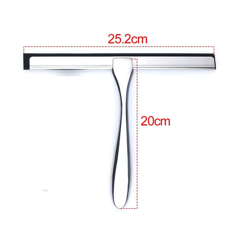 10Inch Stainless Steel Shower Squeegee StreakFree Glass Cleaner With Silicone Blade Hook 5