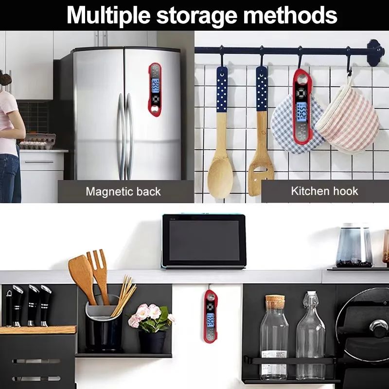 DualProbe Digital Meat Thermometer With Waterproof Design Rotating LCD Screen Smart Temperature Al 2