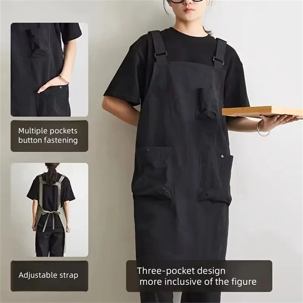 KoreanStyle Waterproof Vest Apron Unisex MultiPurpose Workwear For Kitchen Barber Coffee Shop Hom 1