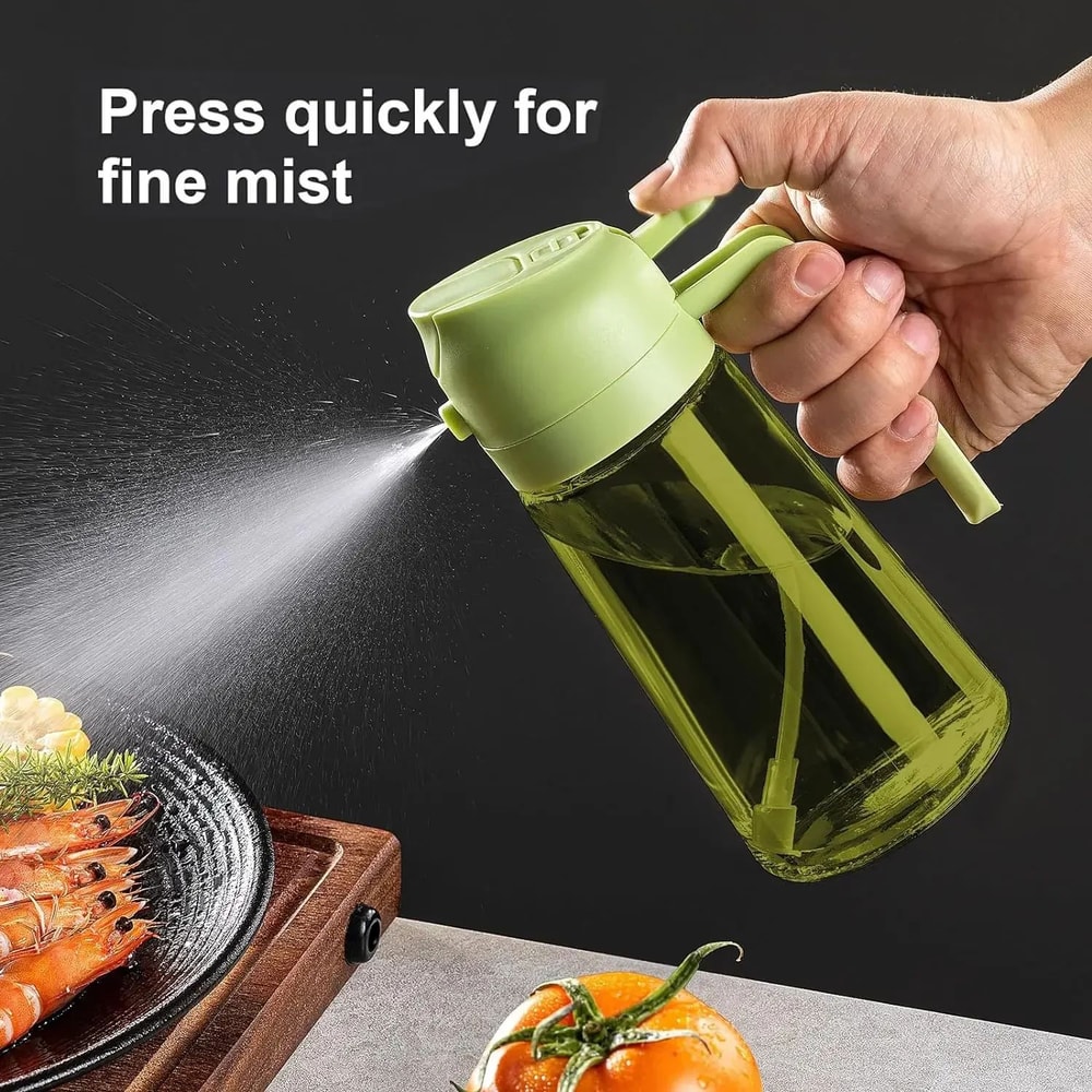2in1 Dark Glass Oil Sprayer Dispenser Lightproof Olive Oil Mister For Cooking Salads BBQ 0