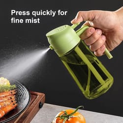 2-in-1 dark glass oil sprayer & dispenser – lightproof olive oil mister for cooking, salads & bbq