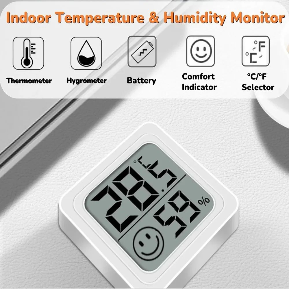 Mini LCD Digital Thermometer Hygrometer Indoor Temperature Humidity Meter With Comfort Indicator 1