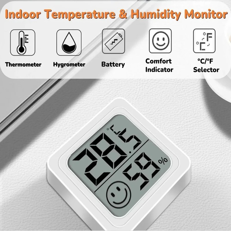Mini LCD Digital Thermometer Hygrometer Indoor Temperature Humidity Meter With Comfort Indicator 1
