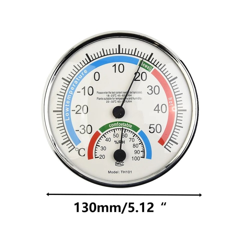 Mini Analog Thermometer Hygrometer Dial Round Indoor Temperature Humidity Gauge For Room Climate