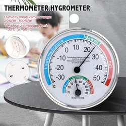 mini analog thermometer & hygrometer dial – round indoor temperature & humidity gauge for room climate control