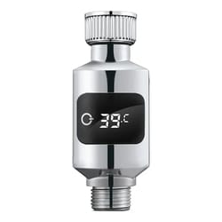led shower water thermometer – digital temperature monitor with power display & 1/2 in universal interface