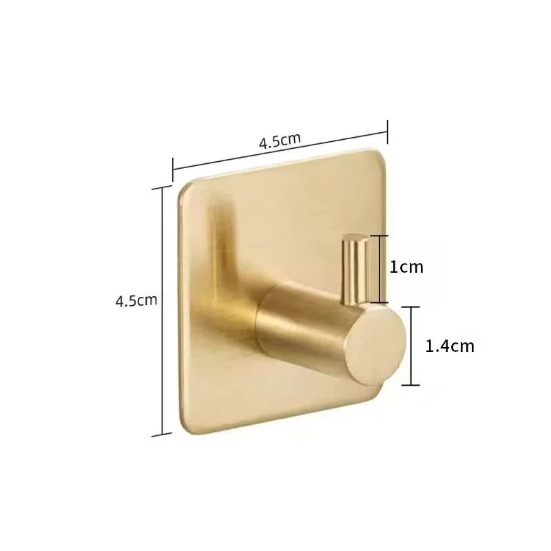 Stainless Steel SelfAdhesive Wall Hooks HeavyDuty Waterproof Towel Clothes Holder Rack NoDrill 6