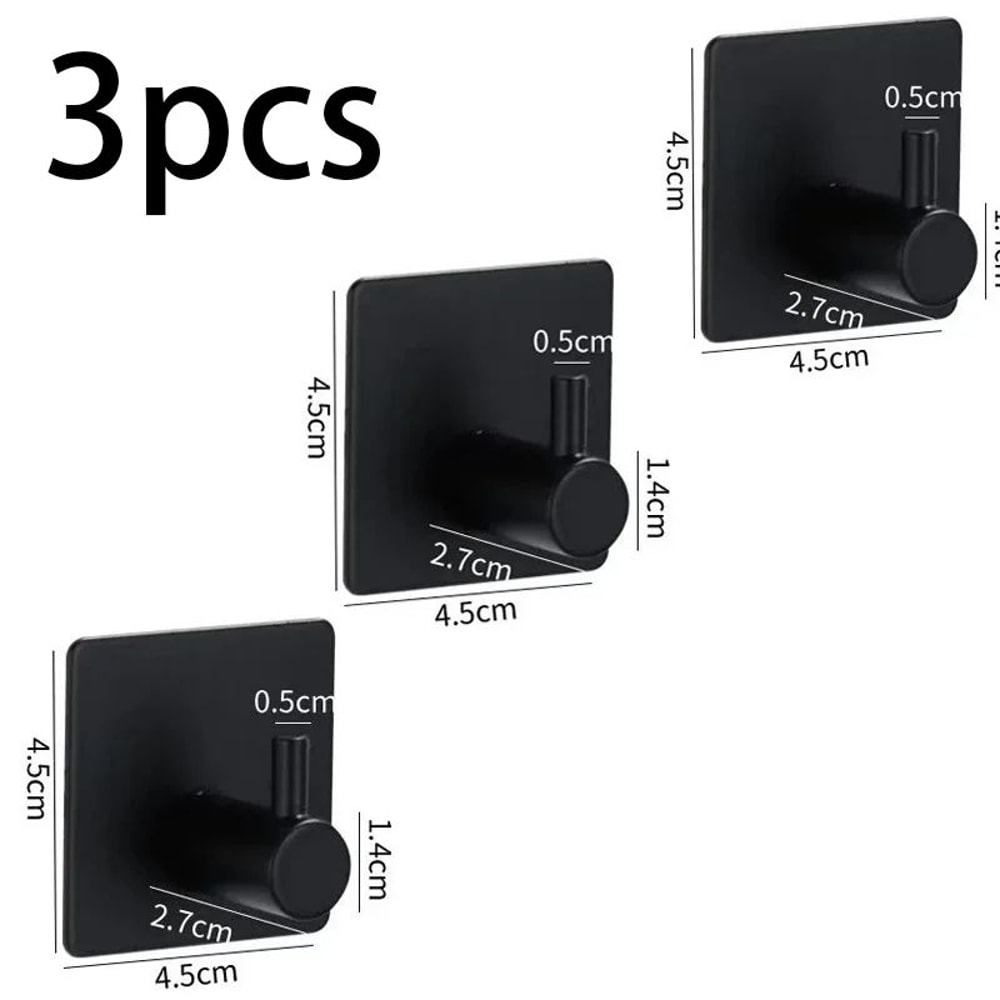 Stainless Steel SelfAdhesive Wall Hooks HeavyDuty Waterproof Towel Clothes Holder Rack NoDrill 13