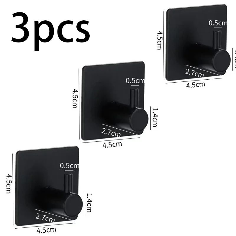 Stainless Steel SelfAdhesive Wall Hooks HeavyDuty Waterproof Towel Clothes Holder Rack NoDrill 13