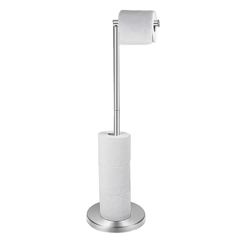 Stainless Steel Freestanding Toilet Paper Holder Stand Rustproof 5Roll Storage Tissue Rack 7