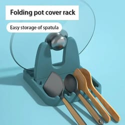foldable pot lid & spoon holder rack – multi-function kitchen organizer stand for lids, utensils & tableware