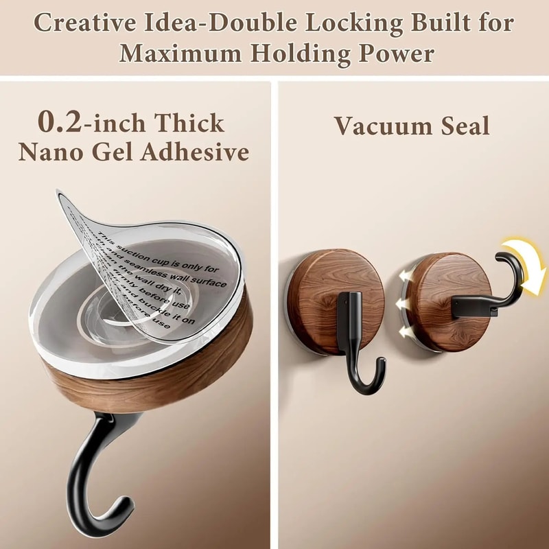 Waterproof Suction Cup Wall Hook HeavyDuty Rustproof Towel Shower Hook For Bathroom Kitchen 2