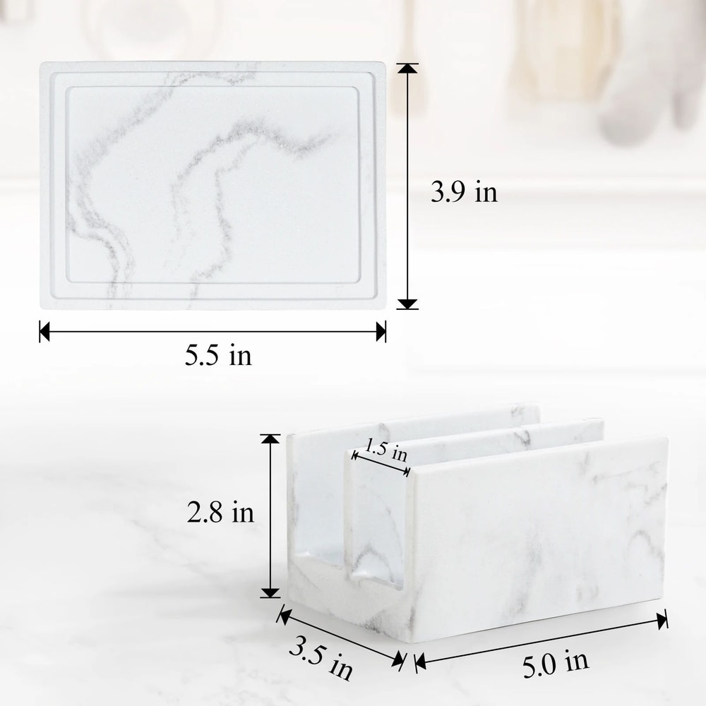 Luxspire Resin Sponge Holder For Sink DualCompartment Kitchen Sponge Caddy With Drainage Tray 7