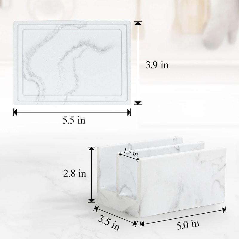 Luxspire Resin Sponge Holder For Sink DualCompartment Kitchen Sponge Caddy With Drainage Tray 7