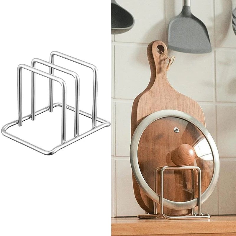 Stainless Steel Cutting Board Holder WallMounted Kitchen Rack Organizer 0