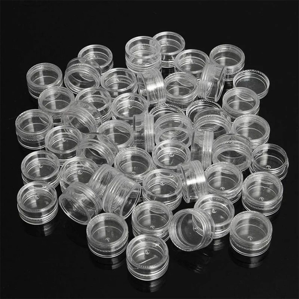 50pcs Mini Clear Cosmetic Jars 5g Refillable Cream Containers For Makeup Balm Travel Storage 4