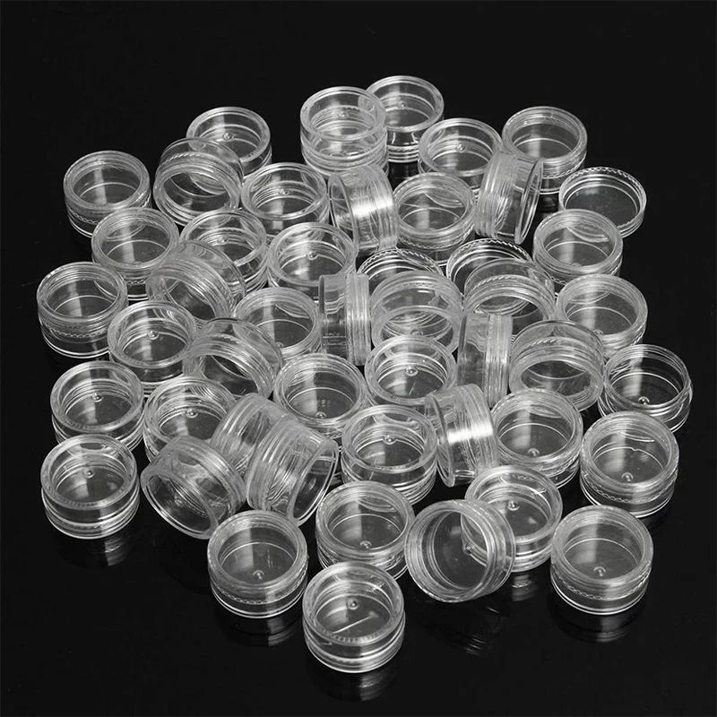 50pcs Mini Clear Cosmetic Jars 5g Refillable Cream Containers For Makeup Balm Travel Storage 4