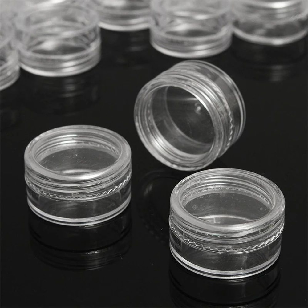 50pcs Mini Clear Cosmetic Jars 5g Refillable Cream Containers For Makeup Balm Travel Storage 5