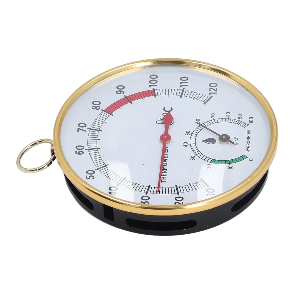 2in1 Sauna Thermometer Hygrometer Aluminum WallMounted Temperature Humidity Gauge 50248F 0