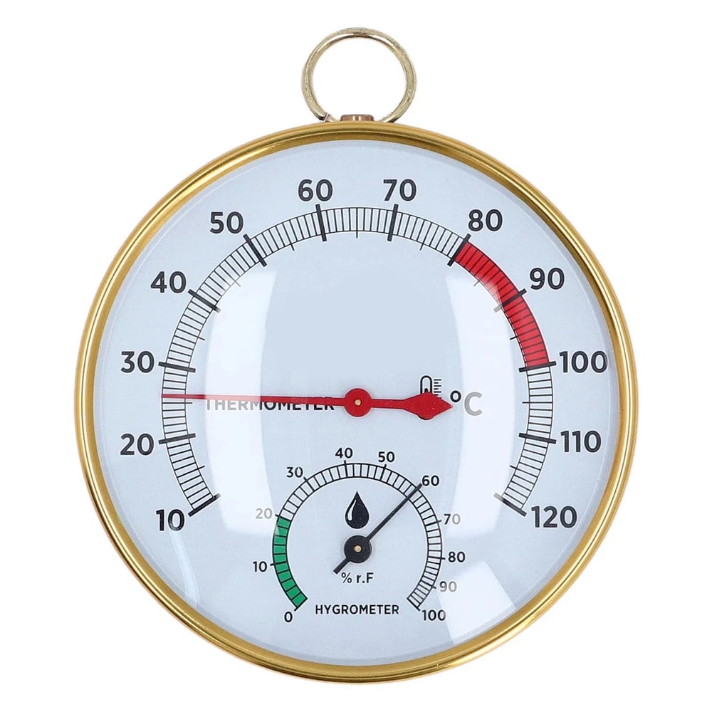 2in1 Sauna Thermometer Hygrometer Aluminum WallMounted Temperature Humidity Gauge 50248F 4