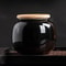 Vintage Ceramic Storage Jar With Bamboo Lid Mini European Tea Candy Cookie Sealed Container Decor 3