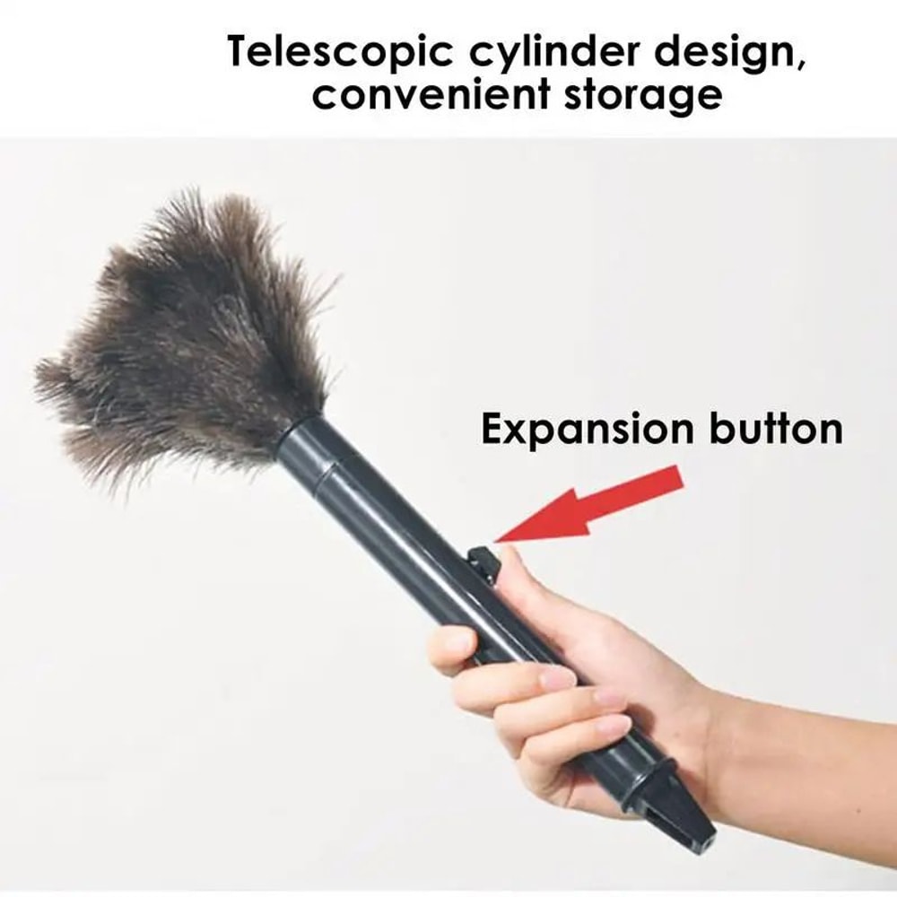 Telescopic Feather Duster AntiStatic Extendable Cleaning Brush With Plastic Handle For Home Car 3