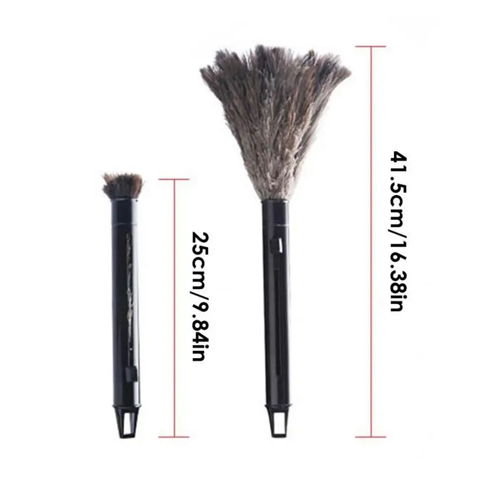 Telescopic Feather Duster AntiStatic Extendable Cleaning Brush With Plastic Handle For Home Car 5