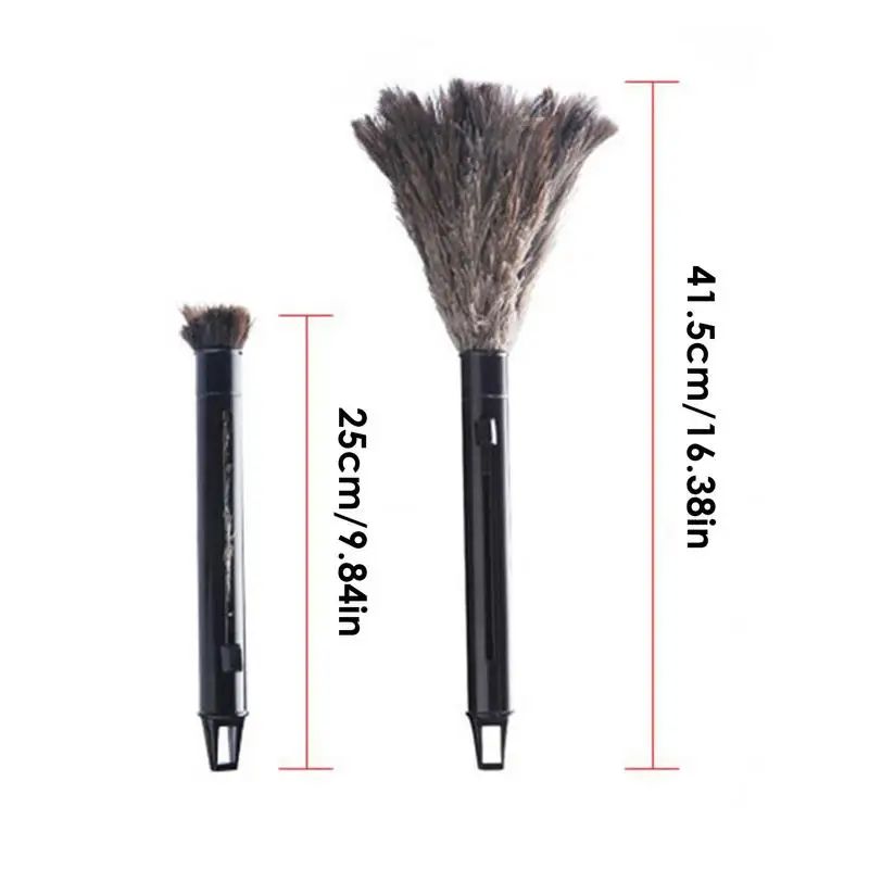 Telescopic Feather Duster AntiStatic Extendable Cleaning Brush With Plastic Handle For Home Car 5
