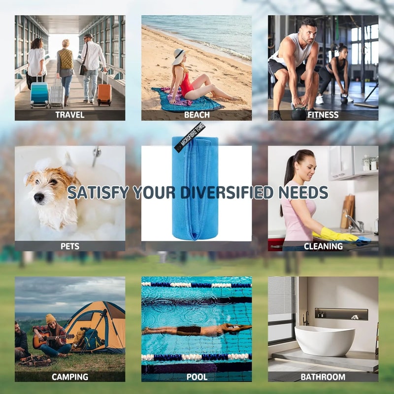QuickDry Microfiber Bath Towel UltraAbsorbent OdorFree Shower Gym Beach Towel 4