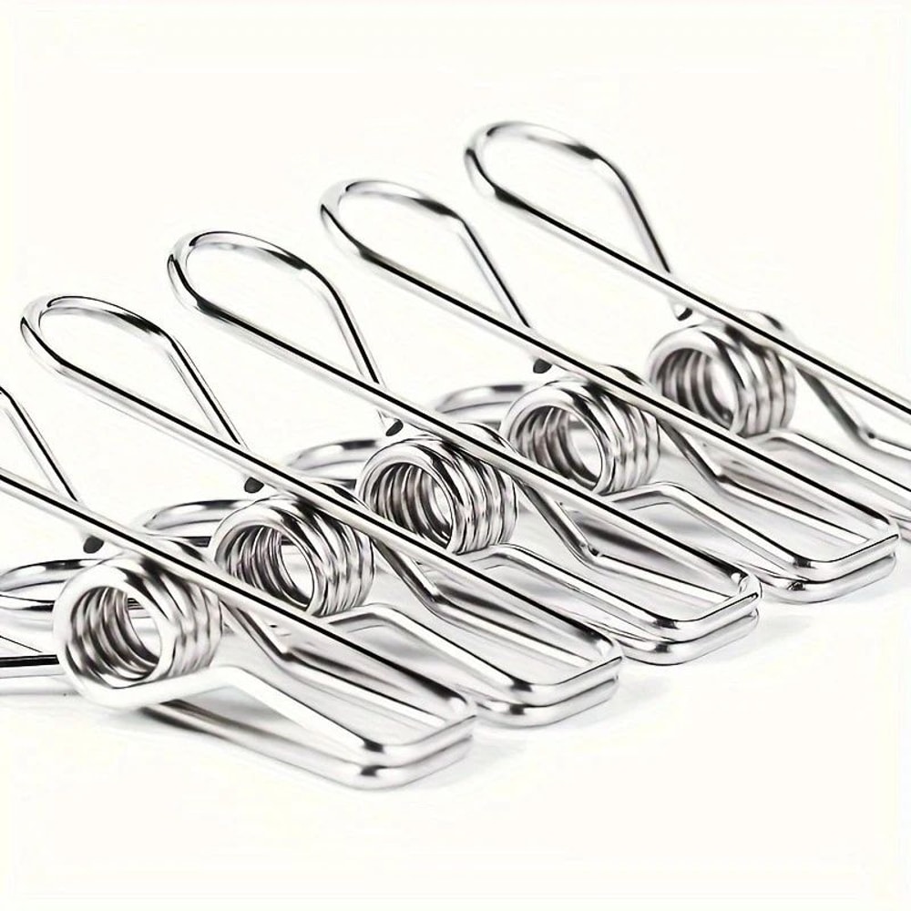 20pcs Stainless Steel Clothes Pins HeavyDuty Metal Laundry Clips For Home Kitchen Use 6