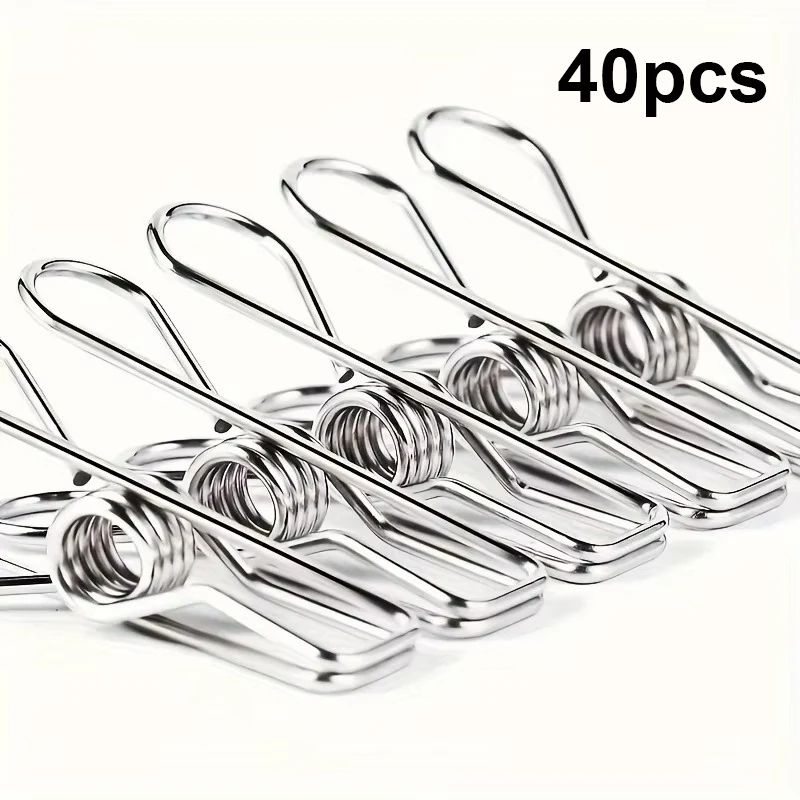 20pcs Stainless Steel Clothes Pins HeavyDuty Metal Laundry Clips For Home Kitchen Use 7