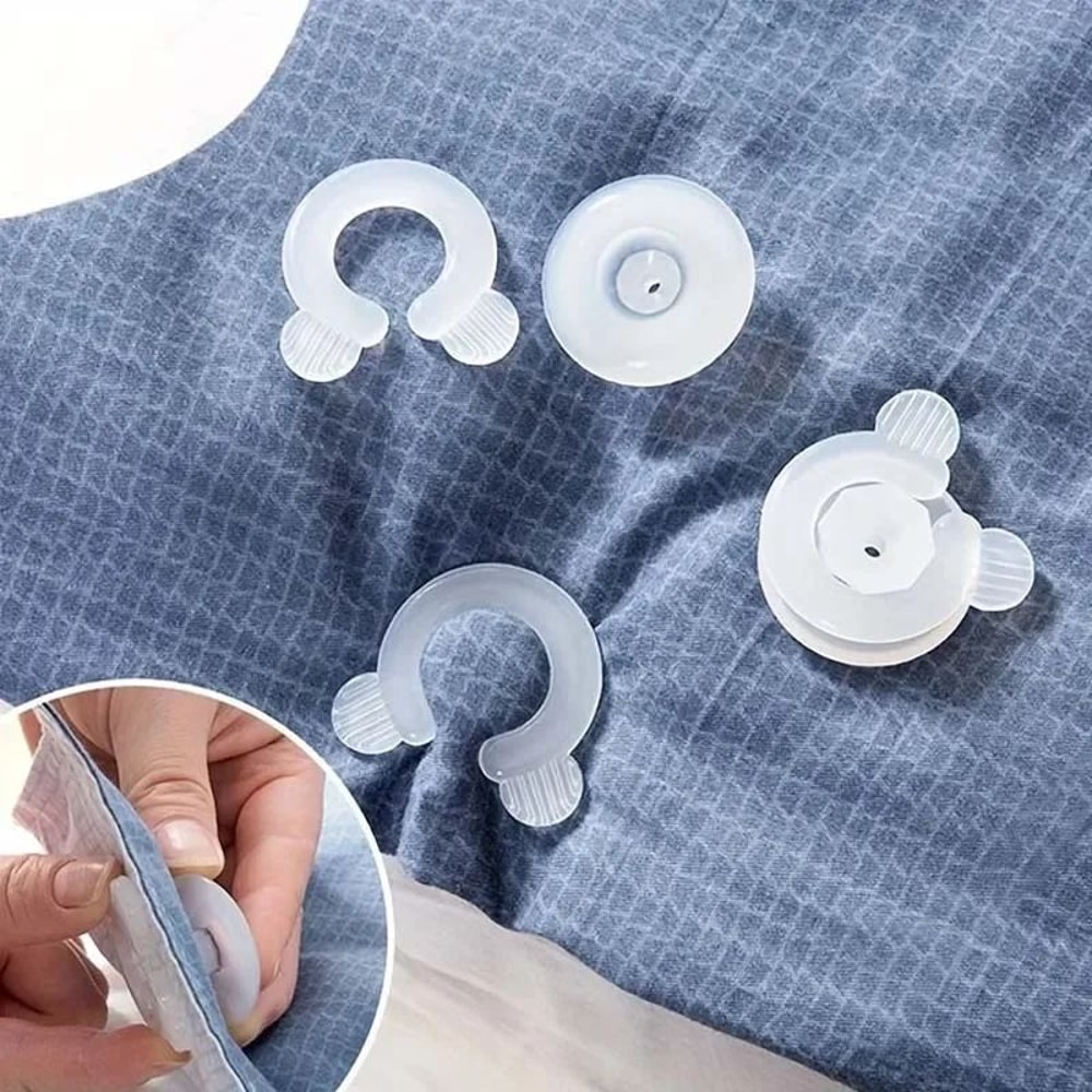 SecureHold AntiSlip Duvet Fastener Clips Set 8 Pairs Quilt Blanket Grip Lockers 0