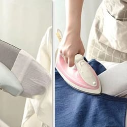 pressease mini ironing board sleeve pillow – compact curved tabletop ironing pad