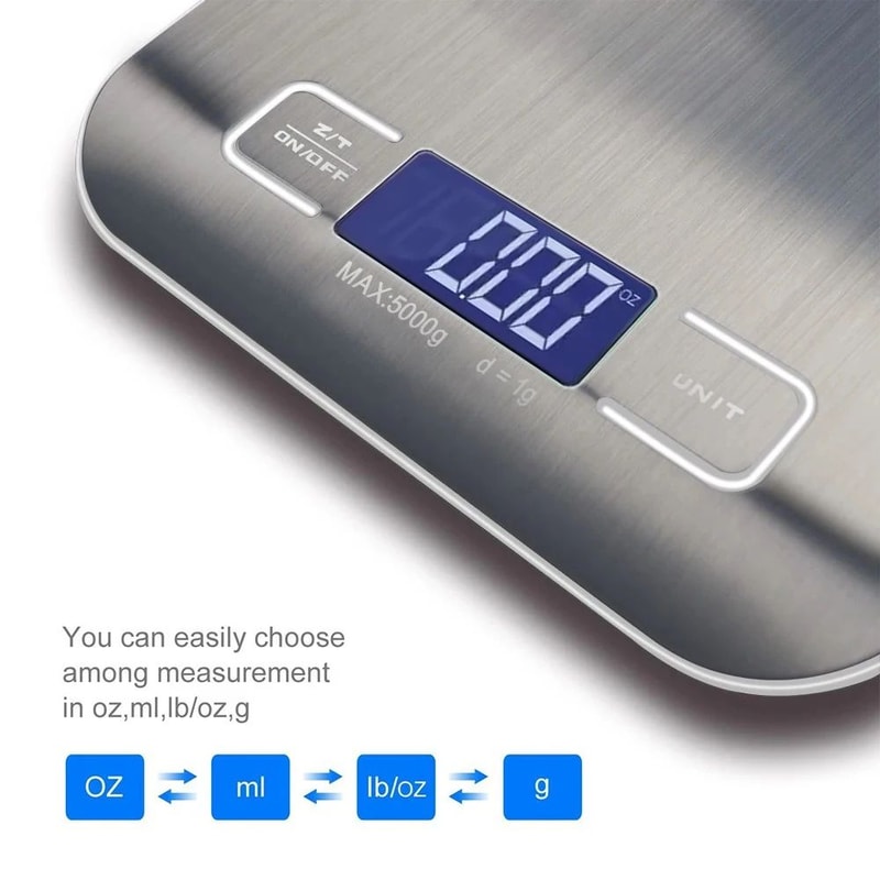 PrecisionPro USB Digital Kitchen Scale HighAccuracy Stainless Steel Food Weighing Scale 004 Oz To 3