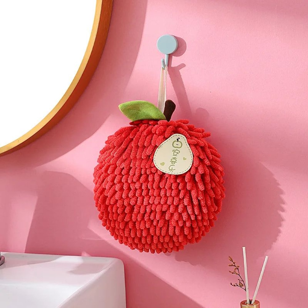 SoftDry Chenille Hand Towel Ball UltraAbsorbent Microfiber Hanging Kitchen Bathroom Towel 8