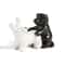 PupSpice Ceramic Dog Salt Pepper Shaker Set Black White Novelty Kitchen Spice Jars 0