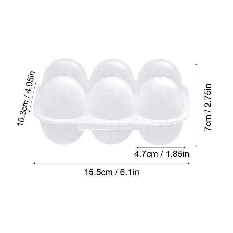 EggGuard 6Slot Egg Storage Carrier Portable Plastic Egg Holder Box With Handle For Travel Camping