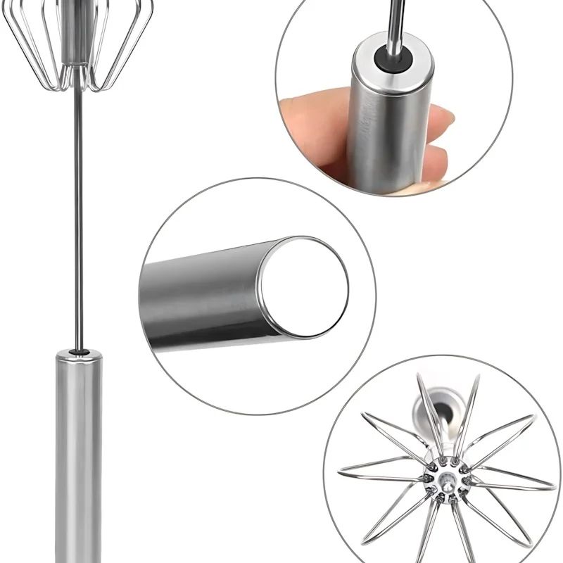 MixEase 4Speed Manual Hand Mixer BatteryFree Handheld Blender For Baking Eggs Sauces 3