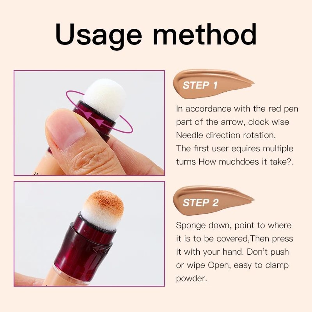 FlawlessCover Sponge Tip Concealer LongLasting Liquid Foundation For Dark Circles Blemishes 1